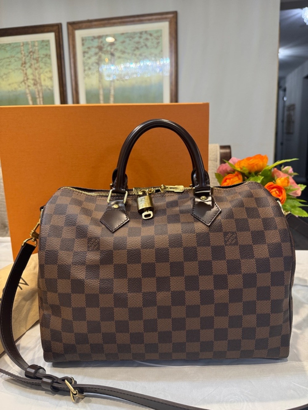 Authentic Louis Vuitton Brown Damier Ebene Bandoulier 30 - Picture 4 of 15